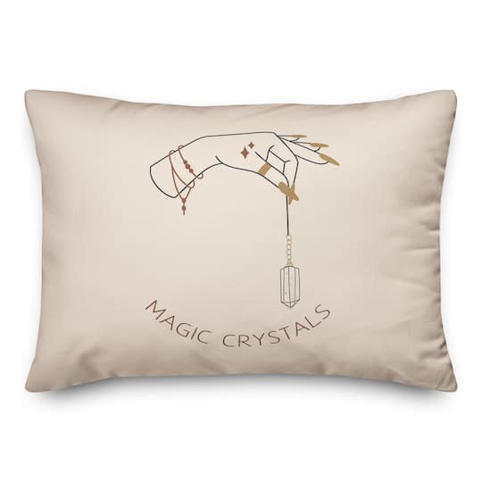 Magic Crystals Hand 1 14&#x22; x 20&#x22; Throw Pillow